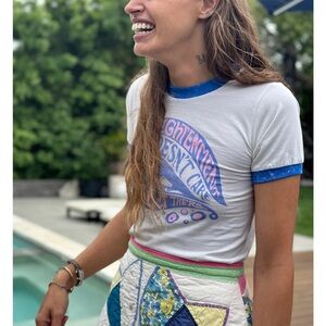 Stoned Immaculate Enlightenment White and Blue Short Sleeve Graphic Tee